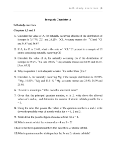 Inorganic Chemistry A Self-study exercises Chapters 1,2 and 3 1