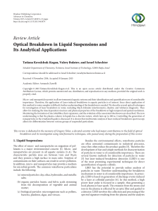 Optical Breakdown in Liquid Suspensions and Its Analytical