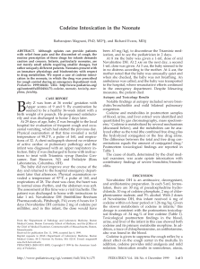 Codeine Intoxication in the Neonate