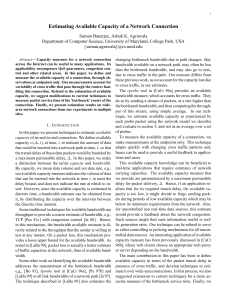 Estimating Available Capacity of a Network Connection