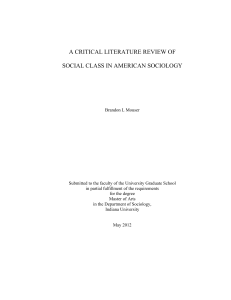 a critical literature review of social class in american sociology
