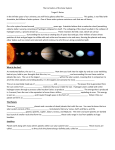 Formation of the Solar System Target 1 Notes