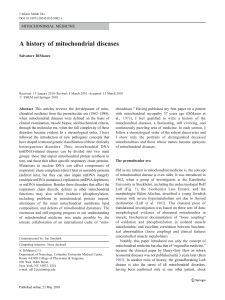 A history of mitochondrial diseases