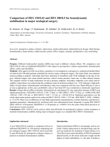 Comparison of HES 130/0.42 and HES 200/0.5 for hemodynamic