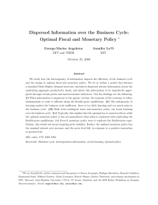 Dispersed Information over the Business Cycle