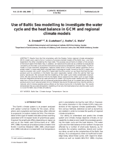 Use of Baltic Sea modelling to investigate the water cycle and the