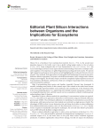 Editorial: Plant Silicon Interactions between Organisms