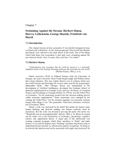 Chapter 7 Swimming Against the Stream. Herbert Simon, Harvey