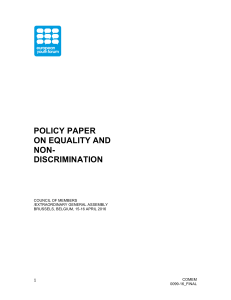 policy paper on equality and non- discrimination