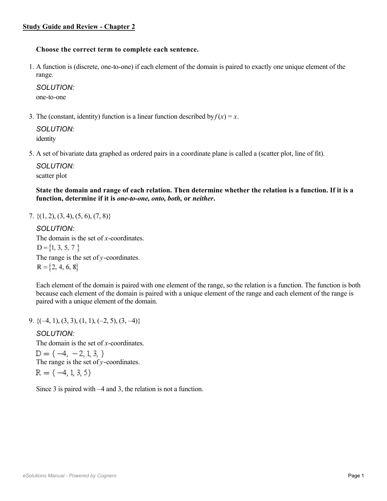 Algebra 1 Final Exam Study Guide Powered By Cognero - Study Poster