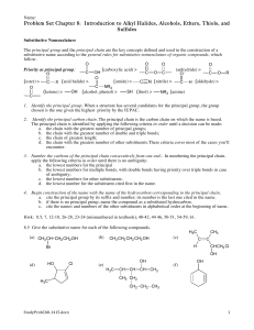Problem Set Chapter 8: Introduction to Alkyl Halides, Alcohols