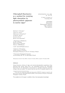 Chlorophyll fluorimetry as a method for studying light absorption by