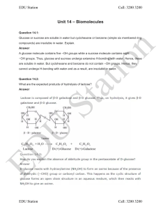 Unit 14 – Biomolecules