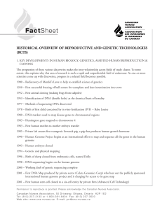 Historical overview of reproductive and genetic