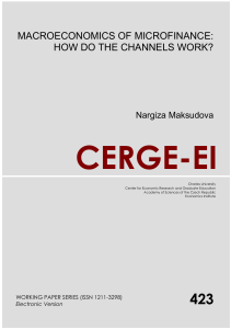 macroeconomics of microfinance: how do the channels - Cerge-Ei