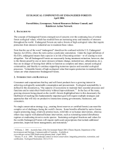 Ecological Components of Endangered Forests