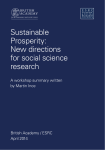 Sustainable Prosperity: New directions for social