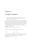 Chapter 7 Complex Numbers