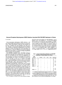 Glucose-6-Phosphate Dehydrogenase (GGPD) Mutations