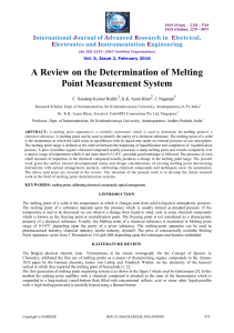 A Review on the Determination of Melting Point Measurement System