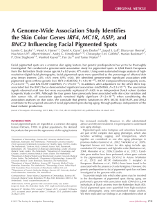 A Genome-Wide Association Study Identifies the Skin Color