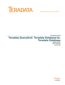 Teradata QueryGrid: Teradata Database-to