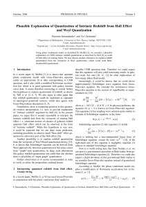 Plausible Explanation of Quantization of Intrinsic Redshift from Hall