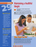 Lesson 29 Maintaining a Healthful Weight