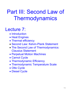 Part III: Second Law of Thermodynamics