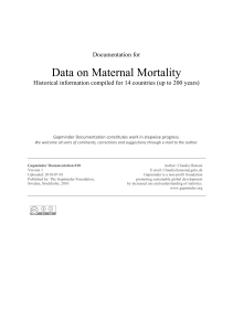 Data on Maternal Mortality