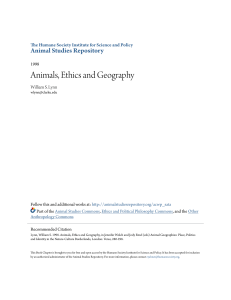 Animals, Ethics and Geography
