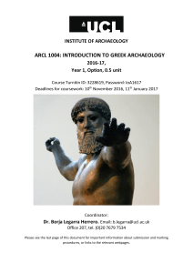 arcl 1004: introduction to greek archaeology