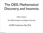 The OEIS, Mathematical Discovery, and Insomnia