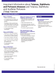 Tetanus, Diphtheria and Pertussis diseases and Tetanus, Diphtheria
