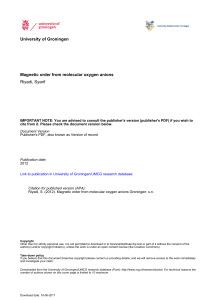 Magnetic order from molecular oxygen anions Riyadi, Syarif