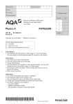 A-level Physics A Question paper Unit 05 - Section 2A
