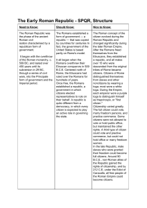 The Early Roman Republic SPQR, Structure