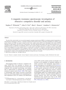 A magnetic resonance spectroscopy investigation of obsessive