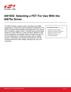 AN1052: Selecting a FET For Use With the Si875x