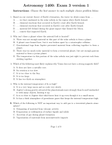 Astronomy 1400: Exam 3 version 1