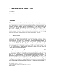 1 Dielectric Properties of Polar Oxides Abstract 1.1 - Wiley-VCH