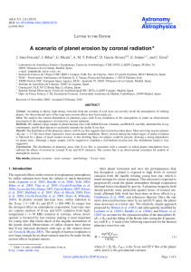 A scenario of planet erosion by coronal radiation*