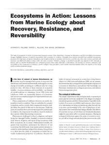 Ecosystems in Action: Lessons from Marine Ecology about Recovery