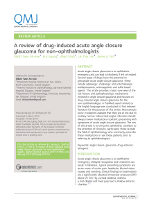 A review of drug-induced acute angle closure glaucoma for non