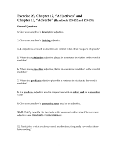 Exercise 23, Chapter 12, “Adjectives” and