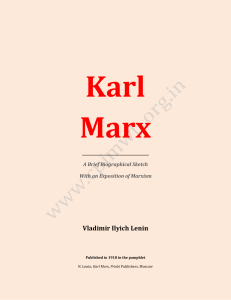 Karl Marx: A Brief Biographical Sketch With an Exposition