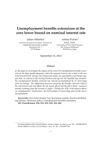 Unemployment benefits extensions at the zero lower bound on