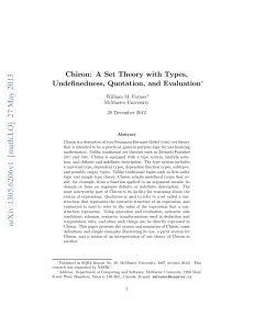 Chiron: A Set Theory with Types, Undefinedness, Quotation, and