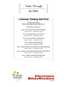 1 Samuel: Putting God First