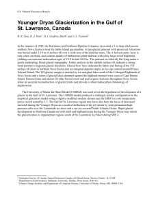 Younger Dryas Glacierization in the Gulf of St. Lawrence, Canada